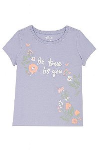 CAMISETA INFANTIL MENINA OSHKOSH MANGA CURTA LILÁS BE TRUE BE YOU