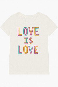CAMISETA INFANTIL MENINA OSHKOSH MANGA CURTA BRANCA LOVE IS LOVE