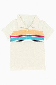 CAMISETA INFANTIL MENINO CARTERS BRANCA GOLA POLO LISTRAS