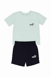 CONJUNTO MENINO PUMA 2 PEÇAS CAMISETA VERDE E BERMUDA