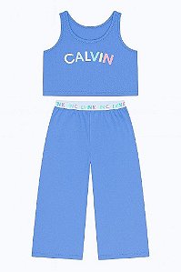 CONJUNTO INFANTIL MENINA 2 PEÇAS CALVIN KLEIN AZUL