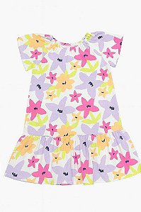 VESTIDO INFANTIL OKIE DOKIE MANGA CURTA FLORAL
