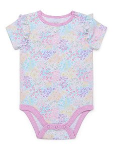 BODY INFANTIL MENINA GARANIMALS LILÁS FLORES IMPORTADO