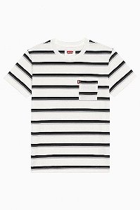 CAMISETA INFANTIL MENINO LEVI'S MANGA CURTA BRANCA LISTRAS