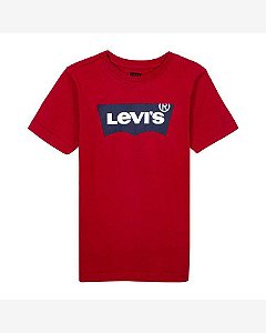 CAMISETA INFANTIL LEVI?S VERMELHA BÁSICA MANGA CURTA COM LOGO