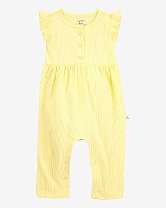 MACACÃO INFANTIL MENINA CARTER?S AMARELO CANELADO MANGAS ESVOAÇANTES