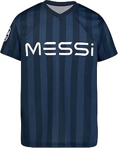 CAMISETA INFANTIL MENINO MESSI DRY FIT AZUL MARINHO IMPORTADA