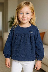 BATA INFANTIL MENINA LEVI?S AZUL MARINHO MANGA LONGA IMPORTADA