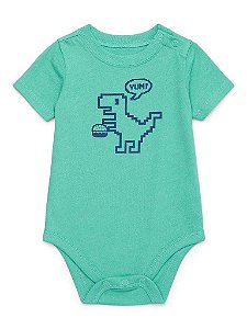 BODY INFANTIL MENINO GARANIMALS VERDE DINOSSAURO IMPORTADO