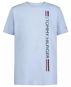 CAMISETA INFANTIL MENINO TOMMY HILFIGER AZUL ESTAMPA LATERAL