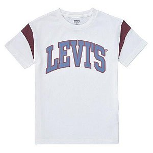 CAMISETA INFANTIL MENINO LEVI?S BRANCA MANGA CURTA ESTAMPA AZUL