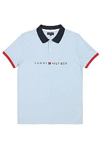CAMISETA POLO INFANTIL MENINO TOMMY HILFIGER AZUL CLARO