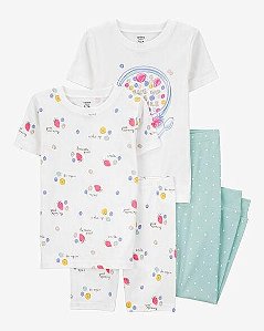 PIJAMA INFANTIL MENINA CARTER?S 4 PEÇAS CEREAIS MAKE UP SMILE