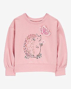 BLUSA INFANTIL MENINA CARTER?S ROSA COM ESTAMPA PORCO-ESPINHO