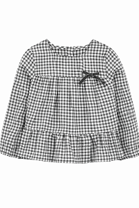 BATA MENINA CARTER?S XADREZ PRETA SARJA MANGA COMPRIDA