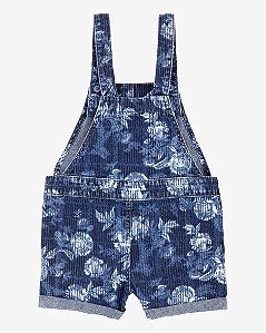 JARDINEIRA JEANS INFANTIL MENINA OSHKOSH FLORAL