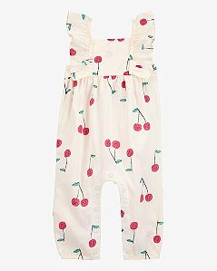 MACACÃO BEBÊ MENINA CARTER?S CEREJA MARFIM MANGAS ESVOAÇANTES