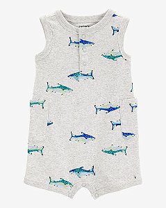 ROMPER BEBÊ MENINO CARTER?S REGATA CINZA TUBARÃO