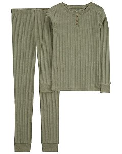 PIJAMA INFANTIL MENINO CARTERS 2 PECAS VERDE CANELADO