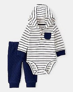 CONJUNTO 2 PEÇAS BEBÊ MENINO CARTER?S BODY + CALÇA LISTRADO