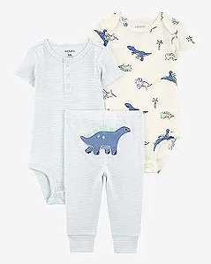 CONJUNTO 3 PEÇAS BEBÊ MENINO CARTER?S BODY + CALÇA DINOSSAUROS