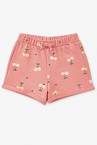 SHORTS INFANTIL MENINA PEKKLE ALGODÃO SALMÃO CEREJA