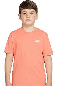 CAMISETA INFANTIL NIKE LARANJA MANGA CURTA EM ALGODÃO ORIGINAL
