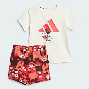 CONJUNTO 2 PEÇAS ADIDAS CAMISETA OFF WHITE MICKEY INFANTIL