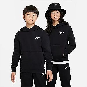 MOLETOM INFANTIL NIKE PRETO COM CAPUZ ? LOGO BORDADO BRANCO