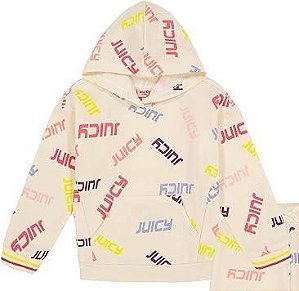 BLUSA MOLETOM INFANTIL MENINA JUICY COUTURE ? BEGE COM ESTAMPAS