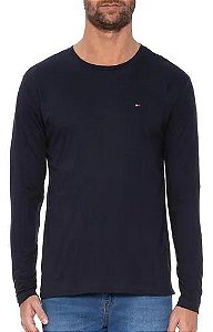 CAMISETA INFANTIL TOMMY HILFIGER MANGA LONGA AZUL MARINHO
