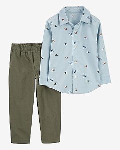 CONJUNTO INFANTIL CARTER?S 2 PEÇAS ? CAMISA E CALÇA AVIÃO