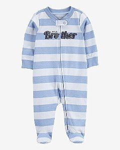 MACACÃO CARTERS BEBÊ MENINO ALGODÃO AZUL LITTLE BROTHER