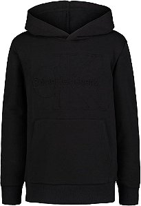 BLUSA MOLETOM CALVIN KLEIN PRETA COM GORRO ? INFANTIL MENINO