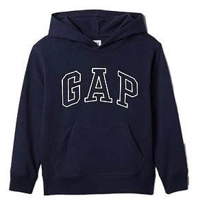 ROUPA INFANTIL GAP BLUSA MOLETOM AZUL MARINHO LOGO BORDADA