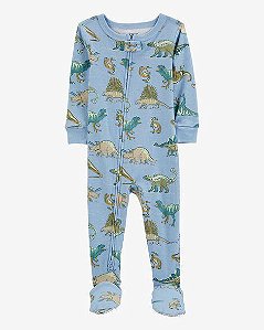 MACACÃO CARTER?S AZUL DINOSSAUROS ? ALGODÃO BEBÊ MENINO