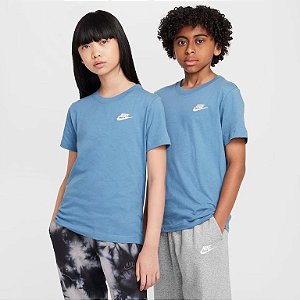 CAMISETA INFANTIL NIKE AZUL ? MANGA CURTA EM ALGODÃO ORIGINAL
