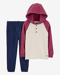 CONJ. CARTERS CAMISETA BEGE E BORDÔ LOOK BÁSICO E ESTILOSO