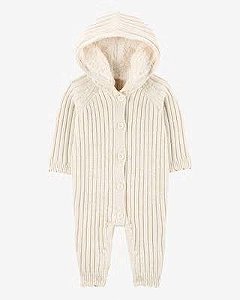 ROUPA INFANTIL MENINA CARTER?S OSHKOSH MACACÃO FIO BEGE DOURADO