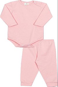 CONJUNTO INFANTIL MENINA DADOMILE 2 PEÇAS ? BODY ROSA TÉRMICO