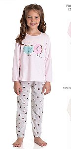 PIJAMA INFANTIL MENINA DADOMILE 2 PEÇAS ? ROSA DONUTS BRILHA NO ESCURO