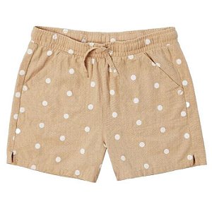 SHORTS INFANTIL MENINA COOL ? LINHO BEGE POÁ CONFORTÁVEL