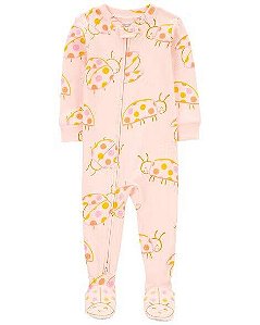 MACACÃO INFANTIL MENINA CARTER?S ALGODÃO ROSÊ JOANINHA