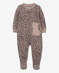 MACACÃO INFANTIL MENINA CARTER?S FLEECE GATINHA LEOPARDO