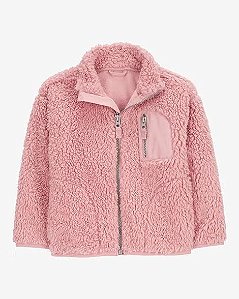 JAQUETA SHERPA INFANTIL MENINA CARTER?S ROSA COM BOLSO