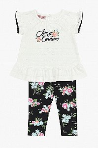 CONJUNTO INFANTIL MENINA JUICY COUTURE ? BATA BRANCA 2 PEÇAS