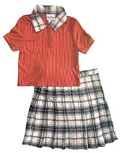 CONJUNTO INFANTIL RARE EDITIONS MENINA ? 2 PEÇAS COM SAIA XADREZ