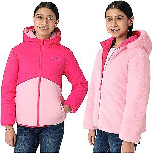 JAQUETA INFANTIL MENINA EDDIE BAUER ? DUPLA FACE ROSA