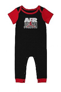 MACACÃO BEBÊ MENINO AIR JORDAN PRETO MANGA CURTA