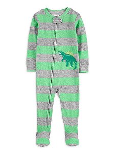 MACACÃO CARTERS ALGODÃO VERDE LISTRADO DINO BEBÊ